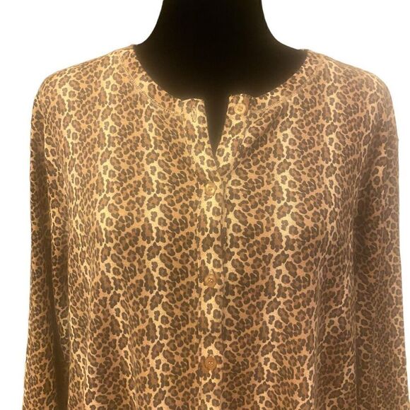 Rafaella Y2K Vintage Leopard Print Lightweight Cardigan Size 3X - Picture 2 of 13